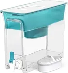 Waterdrop Slim Water Filter Dispenser, Large Capacity, 35-Cup, 200-Gallon Long-Life, 5X Lifetime, Reduces Chlorine, PFOA/PFOS and More, BPA Free, Turquoise (with 1 Filter)