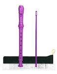 Mr.Power Soprano Recorder C Key 8 Hole German Fingering Clarinet ABS Music Flute Gift for Beginner Graduation School Education Family (Purple)