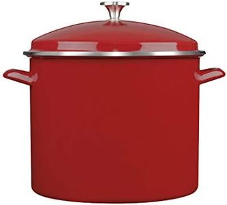Cuisinart EOS166-30R Enamel Stockpot with Cover, 16-Quart, Red
