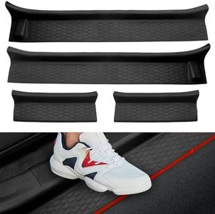 Door Sill Guards Kit for Jeep Wrangler JL/Gladiator JT Accessories 2018-2025, Black Rubber Door Entry Guard Protector for Jeep Wrangler JL &Gladiator JT 4-Door Accessories (4 Pcs Set)