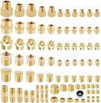 89-Piece Professional NPT Fitting Kit with Teflon Tape - Comprehensive Air & Fluid System Adapter Set w/Reducers, Nipples, Plugs, Couplings for Pipe Thread Repair