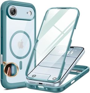 Miracase Magnetic for iPhone Air Case 6.5" [Compatible with MagSafe] Full-Body Phone Case with Built-in Glass Screen Protector & Camera Control,Drop Proof iPhone 17 Air Case Cover, Green