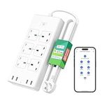 Meross Smart Power Strip, 6 AC Outlets and 4 USB Ports, smart extension lead alexa compatible, Compatible with Google Home, SmartThings, Timer and Voice/Remote Control, 2.4GHz WiFi