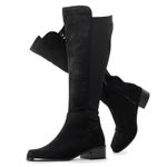 RF ROOM OF FASHION Women's Wide Calf Knee High Riding Boots, Black Su, 11 Wide