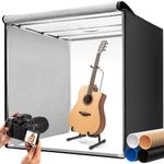 DUCLUS Light Box Photography 39×39 inch, 210 LED Large Photo Light Box with 3 Stepless Dimming Light Panels & 4 Matte PP Backdrops, Professional Photo Background Shooting Tent for Product Photography