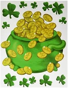 PMU St. Patrick's Day Decorations and Party Supplies - 12in x 17in Pot-O-Gold Clings - Irish Costume, Party Accessory (1/Sheet) Pkg/1