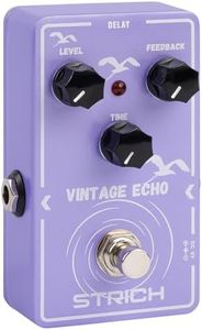 STRICH Delay Guitar Pedal, Analog Delay Guitar Effect Pedal Vintage, True Bypass for Electric Guitar, VINTAGE ECHO, Light Purple
