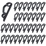 100 Pieces Christmas Light Clips Hanging Gutter Hooks Weatherproof Outdoor Light Hanging Clips Plastic Light Hooks for Christmas Decoration String Lights, Black