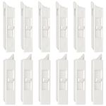 Jetec Tilt Latch Pairs White Plastic Construction Snap-In Latch Pairs Spring Loaded Sliding Window Tilt Latch for Home Window Accessories (12 Pieces)