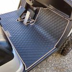 Xtreme Mats Yamaha Compatible Golf Cart Mat, Full Coverage Golf Cart Floor Liner Mat - Fits Yamaha Adventurer (2007-2017), G29, YDR, & Drive (Gen1) Models Only - Black with Beige Trim