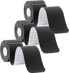 3 Rolls Kinesiology Tape Precut, Athletic Sports Tape Adhesive for Muscles Ankle Neck Knee Shoulder Promotes Recovery and Providing Support, Total 60 Precut Strips(Black)