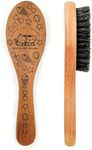 Menesia Pet Soft Brush with Wood Handle and Boar Bristle Hair - Soft Cat and Dog Grooming Brush for Short Hair Cats and Small Dogs - Gentle Massage and Dandruff Removal (Cat)
