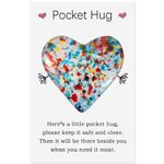 Pocket Hugs Heart, Thinking of You Gifts, Keepsake Gifts for Women Friends, Go to University School Gifts, Positive Good Luck Gifts for Birthday Wedding Christmas Mothers Day Valentines (Multicolor)