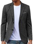 PJ PAUL JONES Mens Sport Coat Casual Blazer Two Button Business Dress Jacket Suit Black Grey