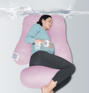 MOON PARK Pregnancy Pillows for Sleeping - U Shaped Full Body Maternity Pillow with Removable Cover - Support for Back, Legs, Belly, HIPS - 57 Inch - Purple - Cooling Cover