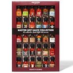 Thoughtfully Gifts, Master Hot Sauce Collection Gift Set, Flavors Include Garlic Herb, Cayenne Bacon, Apple Whiskey, Mango Habanero and More, Pack of 30