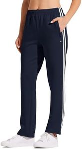 Willit Women's Track Pants Warm Up Athletic Running Sweatpants Sports Training Pants Straight Leg with Zipper Pockets Navy Blue XXL