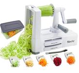 CELINO making your day Sboly 5 Blades Vegetable Spiralizer Slicer Zucchini Noodle Pasta Spaghetti Maker Handheld Foldable Kitchen Gadgets Cooking Salad