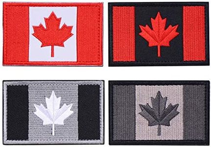 4 Pieces Canada Flag Patches, Tactical Tags Morale National Emblem Patch for Travel Backpack Hats Jackets Team Uniform