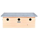 Esschert Design NK85 Horizontal Sparrow "Condo" Wood Birdhouse Metal Roof, 47