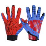 AIGEVTURE Youth Football Gloves Kids Inspired Receiver Gloves Boys Girls Unmatched Grip Comfort Blue and Red X-Small