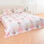 GonZalo GraCia. 3 Piece Bedspread Printed Patchwork Quilted Reversible Bed Spread King Bed UK Size (Design 5, King)