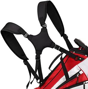 caiobob Golf Bag Strap Double Shoulder Belt, Universal Padded Carry Strap Replacement for Taylormade Callaway (Black)