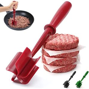 CUNSENR Premium Meat Chopper for Ground Beef - Heat Resistant Meat Masher - Kitchen Tools & Gadgets - Durable Ground Beef Smasher - Non Stick Hamburger Chopper - Cook Ground Meat with Ease(Red)