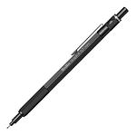 Scrikss 0.7mm Mechanical Clutch Lead Pen Pencil Matt Black Brass Body Push Mechanism Graph-X Series Eraser Included
