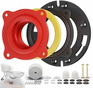 Universal Toilet Flange Repair Kit TF02-RI – Includes Flange, Elastic Wax Ring Gasket & Waterproof Sealing Tape with Brass Bolts, Better Than Toilet Wax Seal, Double Sealing Protection