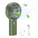 TECKNET Handheld Fan, Portable USB Hand Held Fans Rechargeable Mini with 5200mAh Power Bank, Mini Personal Electric Fan 3 Adjustable Speed Desk Fan for Home/Office/Travel (Green)