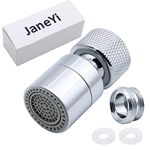 JaneYi 360° Swivel Tap Aerator Water Saving Faucet Brass Adjustable 2 Modes Kitchen Bathroom Faucet Bubbler Filter with Nozzle Adapter - for Taps with M22 External Thread or M24 Internal Thread Nozzle