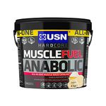 USN Muscle Fuel Anabolic Vanilla All-in-one Protein Powder Shake (4kg): Workout-Boosting, Anabolic Protein Powder for Muscle Gain