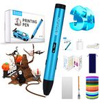 Sunfuny 3D Pen, 3D Printing Pen with OLED Screen 136.4 Feet 13 Colors PLA/PCL 1.75mm Filament Refills, Compatible with PLA/ABS/PCL, Stylo 3D Printer Drawing Art Pen Gift Kit for Kids,Halloween (Blue)