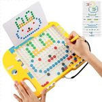 Montessori Magnetic Dots Board for Kids Ages 3-5, Magnetic Drawing Board for Toddler Kids, Magnetic Learning Board (Yellow - Elephant)