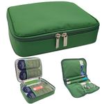 1-WHEAT Large Insulin Cooler Travel Case for 2-10 Insulin Pens, 24H Medicine Cool Bag with 4 Ice Packs, Diabetic Travel Case TSA Approved, Epipen Carry Case, Medical Cooling Bag for Travel