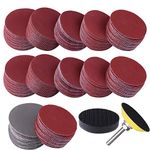 Keyohome 300 Pcs Sanding Discs Pads, 50mm/2Inch Hook and Loop Pads with 1/4" Shank Backing Pad & Foam Buffering Pad 80/180/240/320/400/600/800/1000/2000/3000 Grits