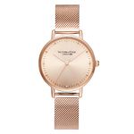 VICTORIA HYDE Fashion Rose Gold Women Watches Analog Quartz Replaceable Stainless Steel Mesh Band