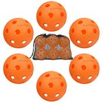 JoncAye Pickleball-Balls 6 Pack, Orange Indoor-Pickleballs USAPA Compliant, Pickle-Balls in Mesh Ball Bag, Accessories for Pickleball-Paddle-Set, Pickleball Equipment, Gifts for Pickleball Lovers