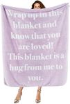 Bedsure Get Well Gifts for Women - Purple Throw Blanket After Surgery Blanket with Inspirational Words Sympathy Gift for Elderly Adults Hug Soft Fleece Healing Blanket 50x60 Inch
