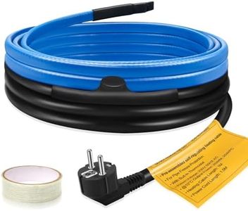 Cable Chauffant Antigel, Ci-Fotto Cable Chauffant Autorégulant (2M, 17W/M) avec Thermostat Intégré pour Protéger les Conduites d'Eau, Tuyaux de Maison en Métal/Plastique