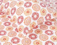 Divine Casa 144 TC 100% Cotton Orange Blossoms Bedsheets Queen Size| Block Print Bed Sheet for Double Bed (87 Inch x 100 Inch)