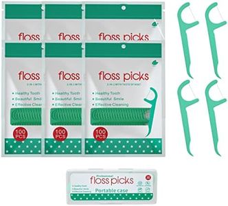 Mint Dental Floss Picks,Tooth Picks Flossers for Adults，600 Count with a Portable Travel Cases Floss