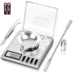 Fuzion Milligram Scale, 50g/0.001g Digital Milligram Scale with Calibration Weights, Jewelry and Gem Scale, Mg Scale for Powder Medicine, Reloading, Includes Scoop, Powder Pan and Tweezers