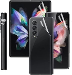 For Samsung Galaxy Z Fold 3 5G Screen Protector Hydrogel Soft Film,4 in 1 HD Clear Anti-Scratch Soft Screen Protector for Galaxy Z Fold3 Front Screen,Inside Screen,Back&Hinge