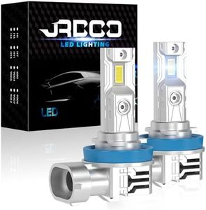 JRPOO 2025 Fog Lights Bulbs, 24000 Lumens 600% Bright Lighting Bulb,6500K Cool White Fog Lights IP68 Waterproof,Plug and Play,Pack of 2 (H11/H9/H8)