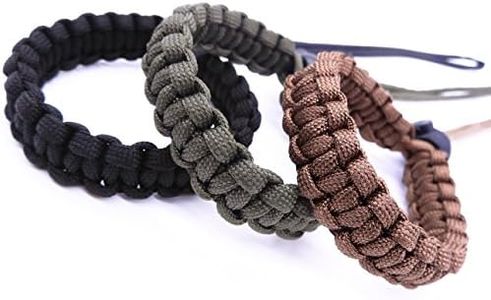 Maveek Camera Wrist Strap Adjustable Braided 550 Paracord/Bracelet Hand Grip Strap for Cameras (Black+Green+Brown)