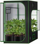 SerenelifeHome Medium Hydroponic Grow Tent Garden - 60'' x 60'' x 80'' Indoor Plant Growing System w/Durable Reflective 600D Mylar, Observation Window - Includes Removable Floor Tray, Pole Shelf