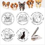 Custom Dog Book Embosser Stamp - Personalized Stamp with Paw & Dog Silhouette Designs for Book Lovers & Pet Owners - Custom Embosser for Hardcover, Diary, Notebook, Gift