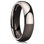 King Will 6mm Mens Tungsten Rings Wedding Band High Polish Finish Domed Black Tungsten Wedding Band for Men Women 11.5